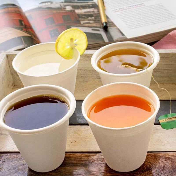 Eco Friendly Biodegradable Compostable Green Platter Cup 220 ML (2.9 inch x 3.2 inch) (made from Sugarcane Bagasse)