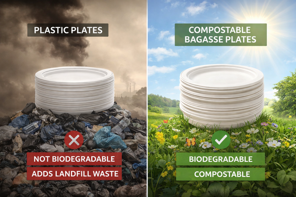 Eco Friendly Biodegradable Compostable Green Platter 12 Inch Round Plate