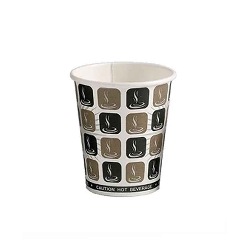 Green Platter 8oz Premium Cafe Hot Drink Paper Cups Single Wall – 300gsm