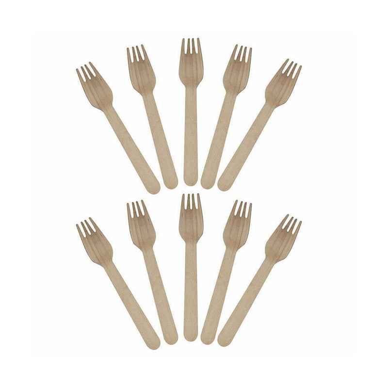 Green Platter Birch Wood Fork 16cm Eco-friendly Biodegradable Wooden Disposable
