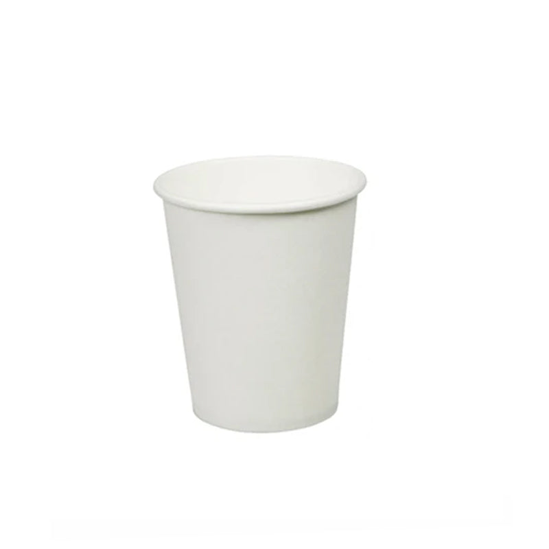 Green Platter Premium 8oz Cafe Hot Drink Paper Cups Single Wall 300gsm – WHITE