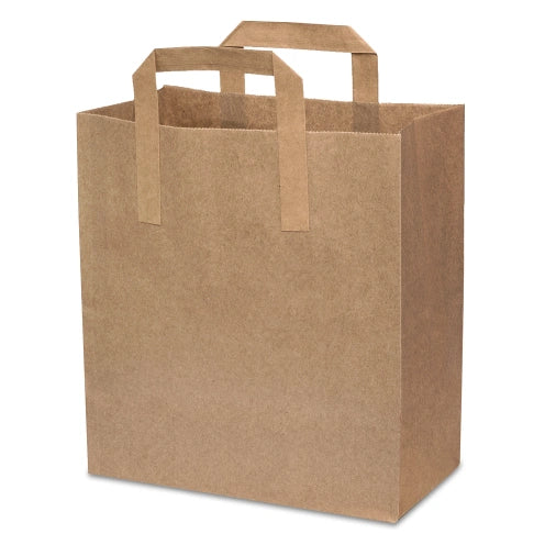 Large External Handle Paper Bags(Brown & White)