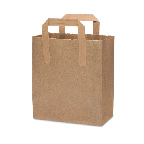 Medium External Handle Paper Bags(Brown & White)