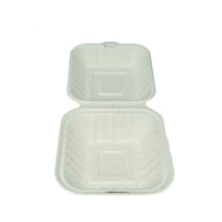 450ml square bagasse food container made from sugarcane fibre