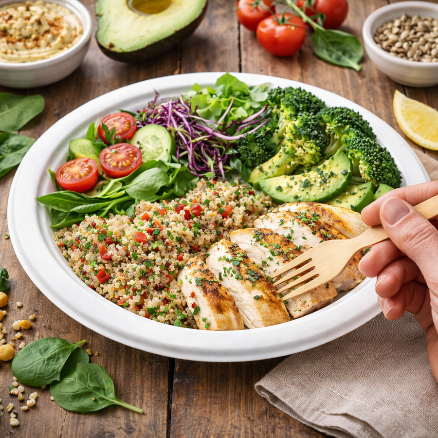 Eco Friendly Biodegradable Compostable Green Platter 12 Inch Round Plate