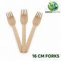 16cm Birch Wood Disposable Forks