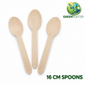 16cm Birch Wood Disposable Spoons