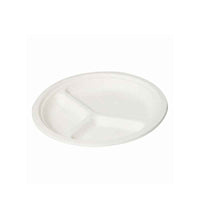 9 inch three compartment bagasse plate, product view