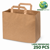 Greenplatter large brown paper bag with internal handles, pack of 250