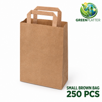 Greenplatter small brown paper bag with internal handles, pack of 250