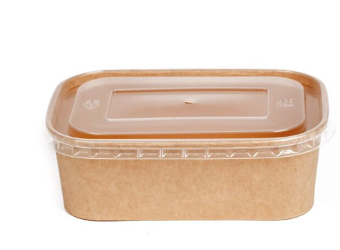 Clear PP lid for rectangular kraft containers